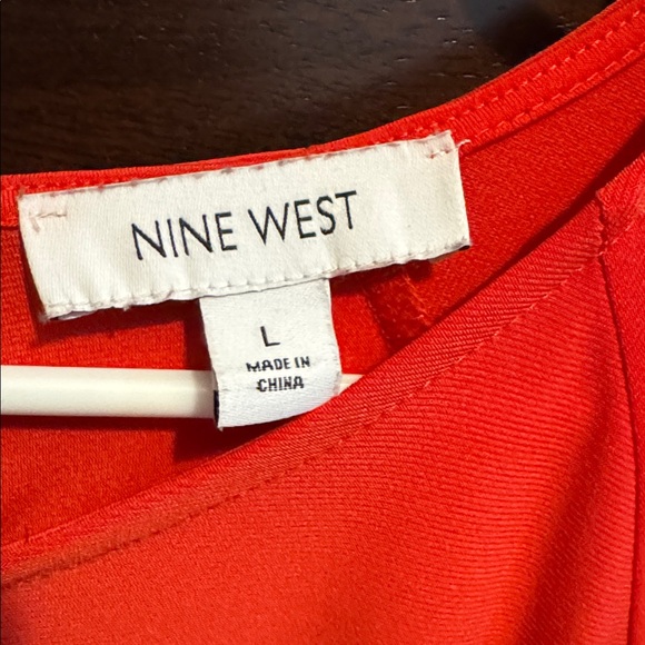 Nine West Orange Tie Front Top in Large - Picture 3 of 5